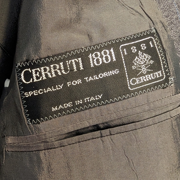 Fodera Bemberg gray striped double breasted wool Lana suit jacket blazer size 52 - Picture 7 of 14